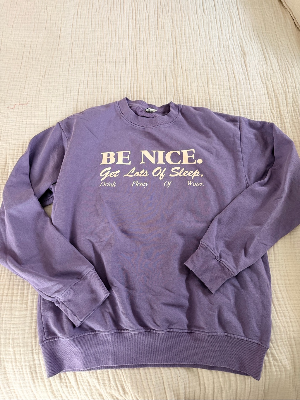 Sporty & Rich "Be Nice" Cotton Crewneck Sweatshirt